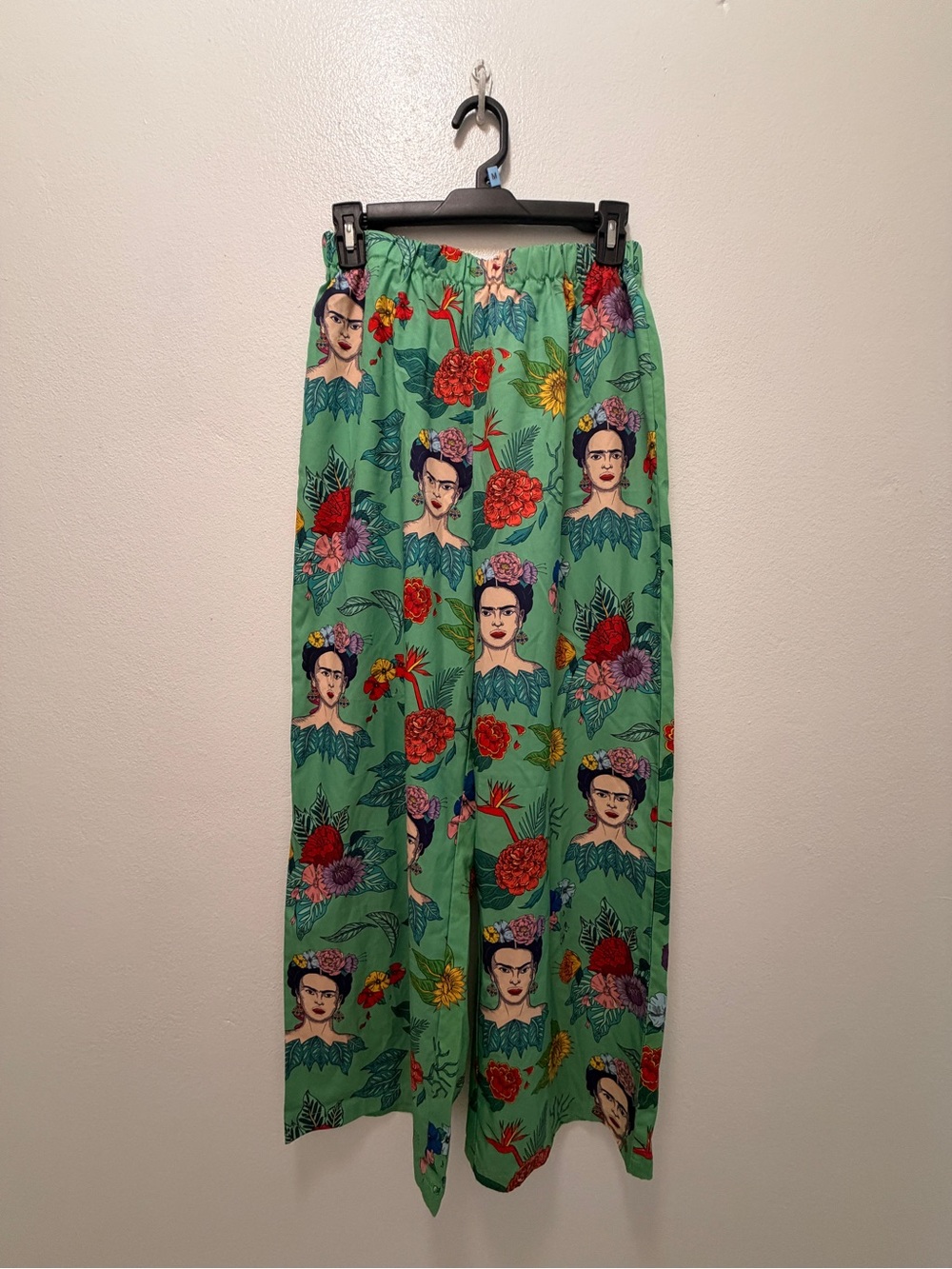 SHEIN x Frida Kahlo Floral Wide Leg Pants Green Size L